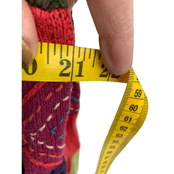 Christopher & Banks Multicolor Patchwork V-Neck Sweater Size L Grandmacore - Picture 5 of 6